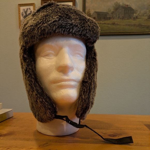 Men's Faux Fur Trapper Hat - Brown - Picture 2 of 5